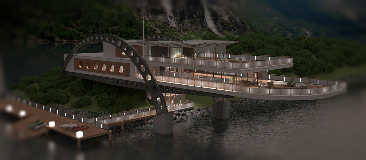 Haus im Fjord