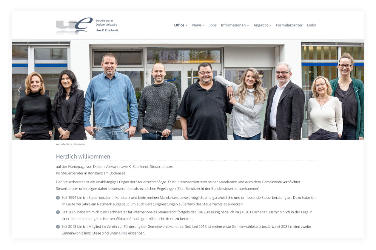 Referenz Webdesign Steuerkanzlei Eberhardt
