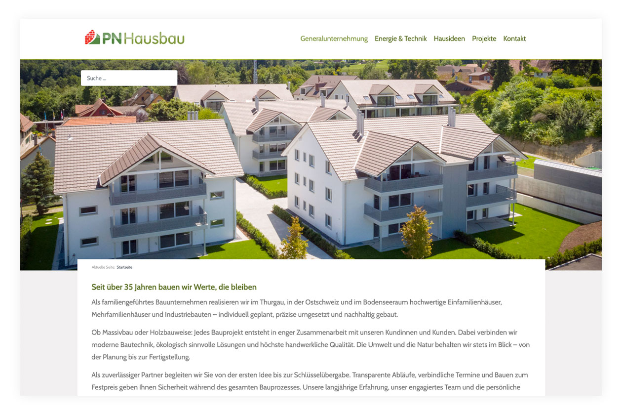 Referenz Webdesign PN Hausbau